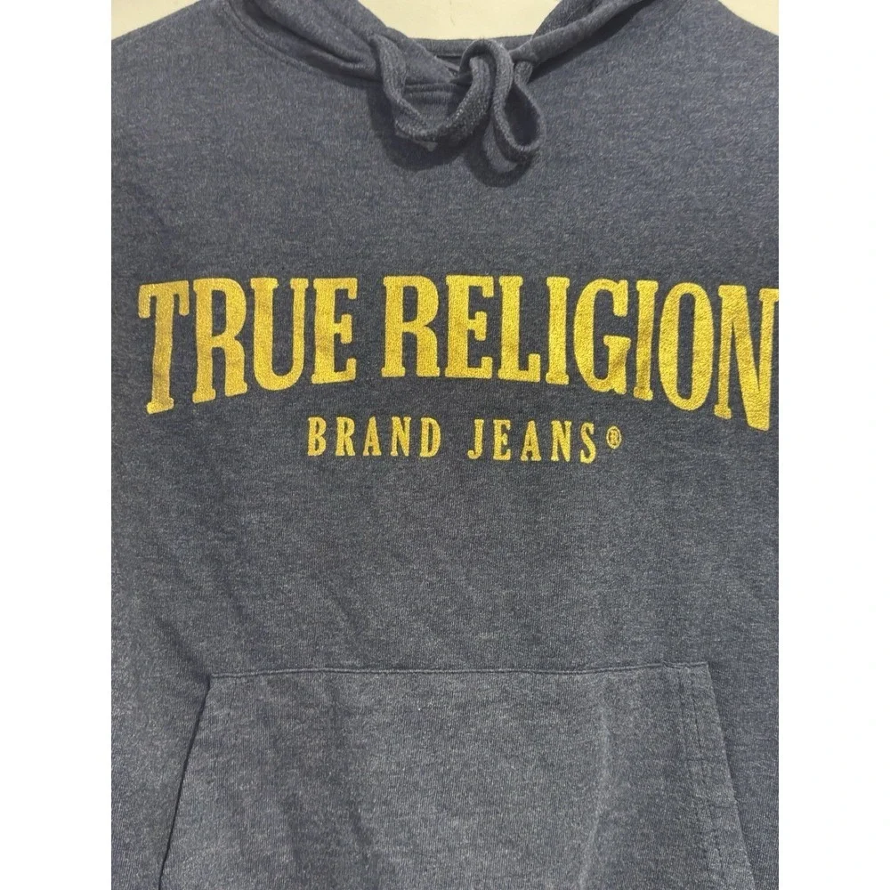 True Religion Mens Loungewear All Over Print Pullover Hoodie TRHD102 Navy-Size S